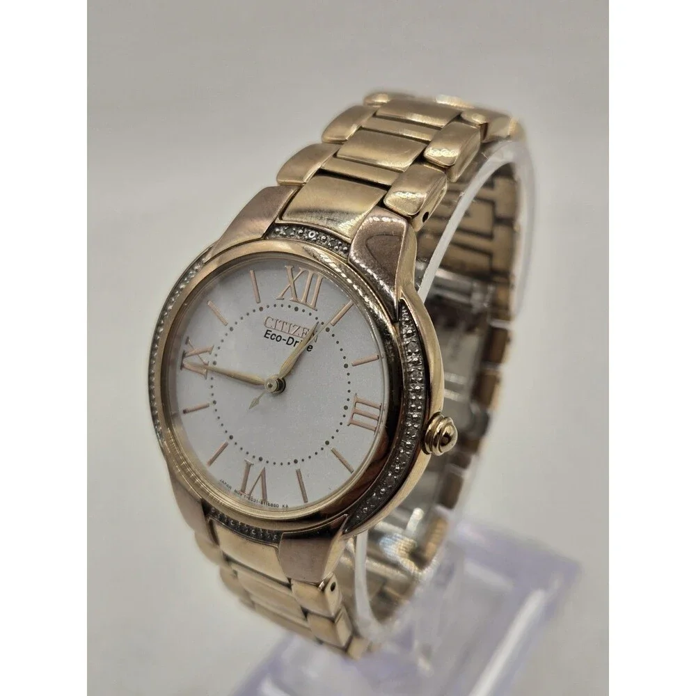Citizen Eco-Drive Ciena Diamond Rose Gold Ladies' 35mm Watch. 6.75